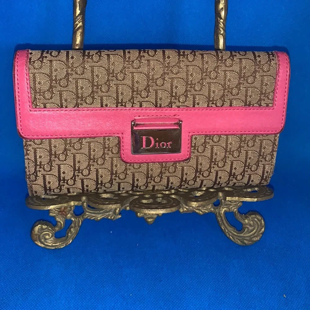 Christian Dior Dorrisimo Pink Monogram‎ Trotter Long Flap Wallet serial #